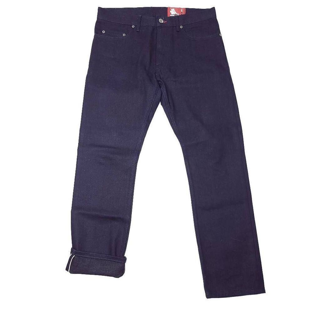 Bridge & Boro Selvage Jeans Mens 31x29 Dark Blue USA Made Slim Straight EUC